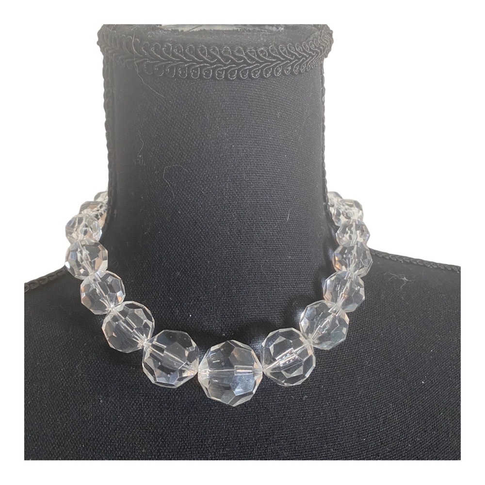 Claire’s Faceted Crystal Bead Choker - Clear